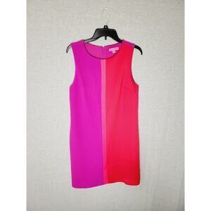 Betsey Johnson Bright Color Colorblock A Line Knee Length Sleeveless Dress 8